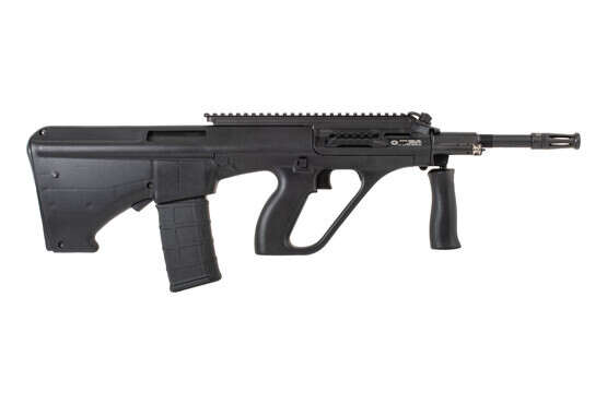 Steyr Aug black 5.56 NATO semi-automatic bullpup rifle with 30 round magazine.